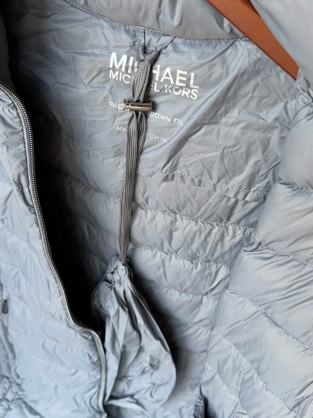 MICHAEL Michael Kors Women's Gray Packable Down Jacket size small